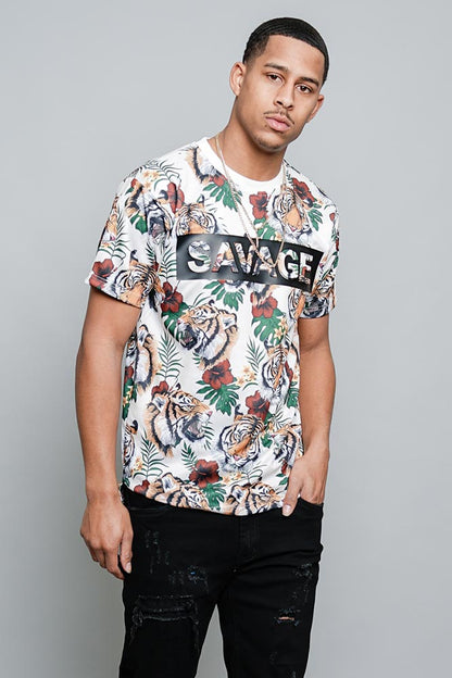 3D Savage Tiger Print T-Shirt