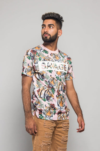 3D Savage Tiger Print T-Shirt