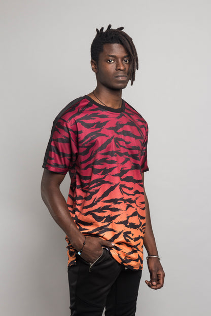 Dip Dye Gradient Tiger T-Shirt