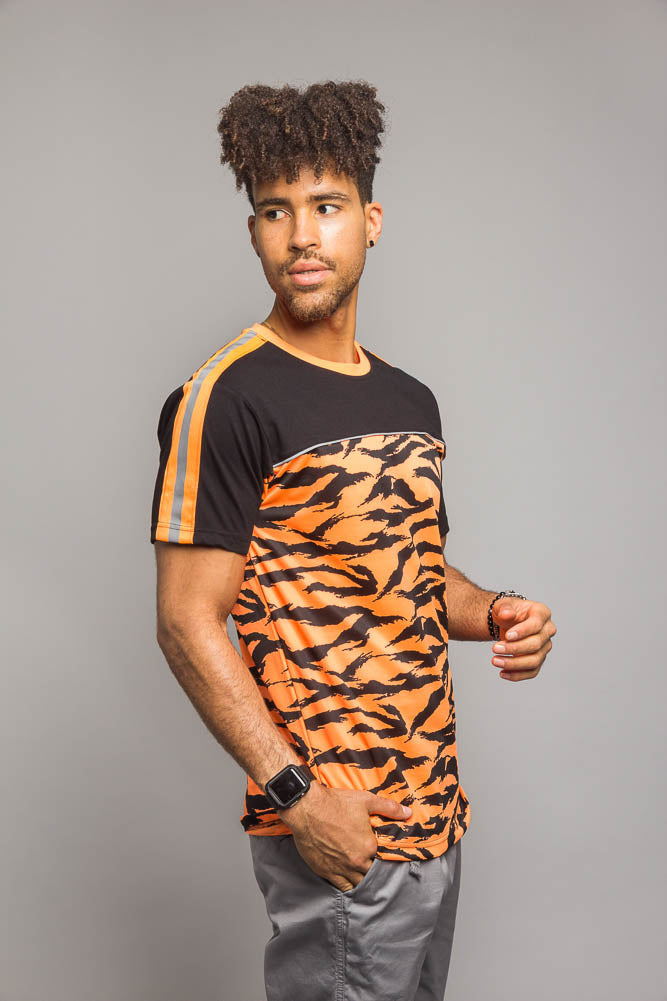 Reflective Tiger Striped T-Shirt