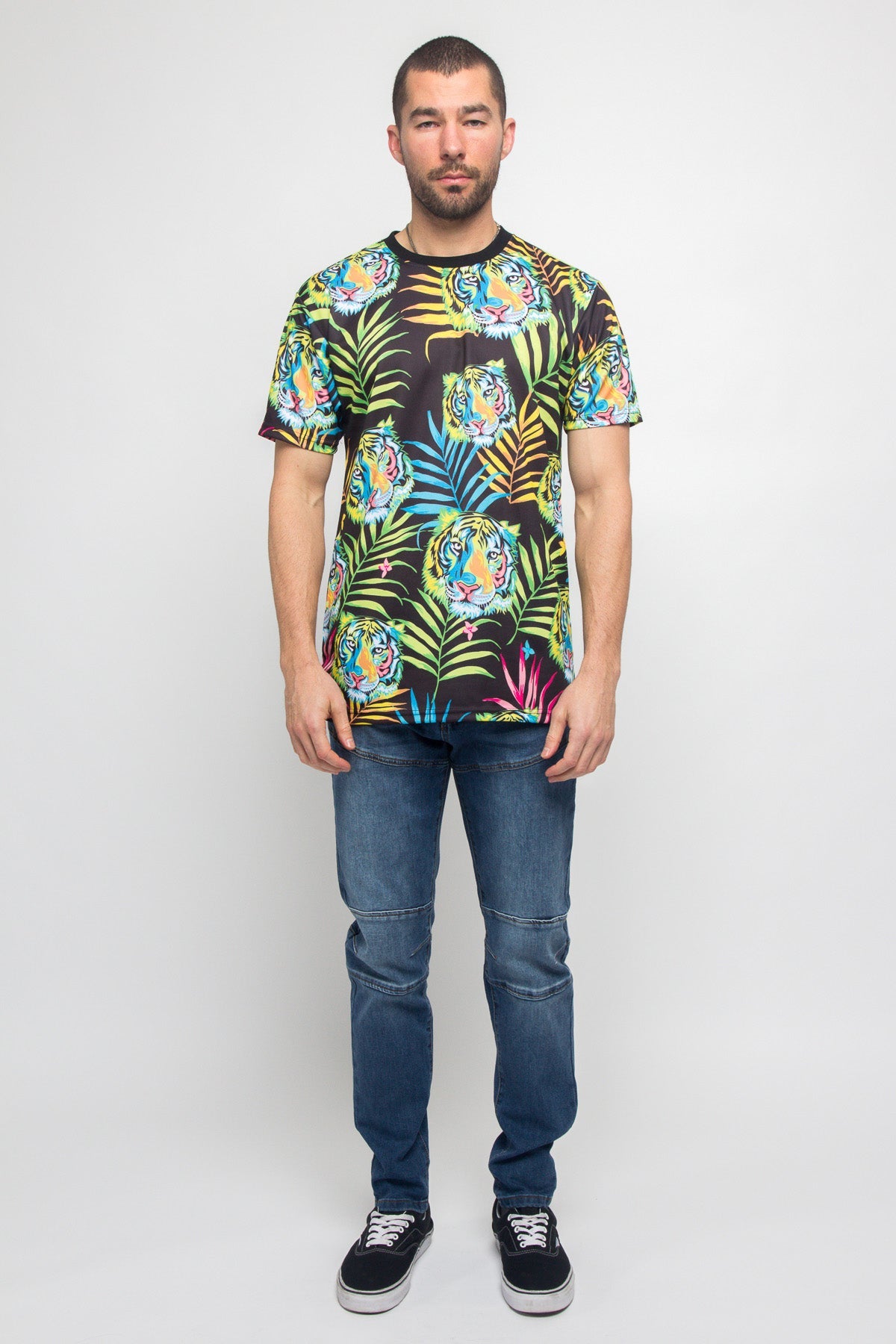 Colorful Floral Tiger T-Shirt