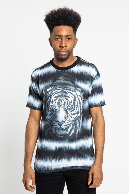 Horizontal Stripe Dyed Tiger T-Shirt