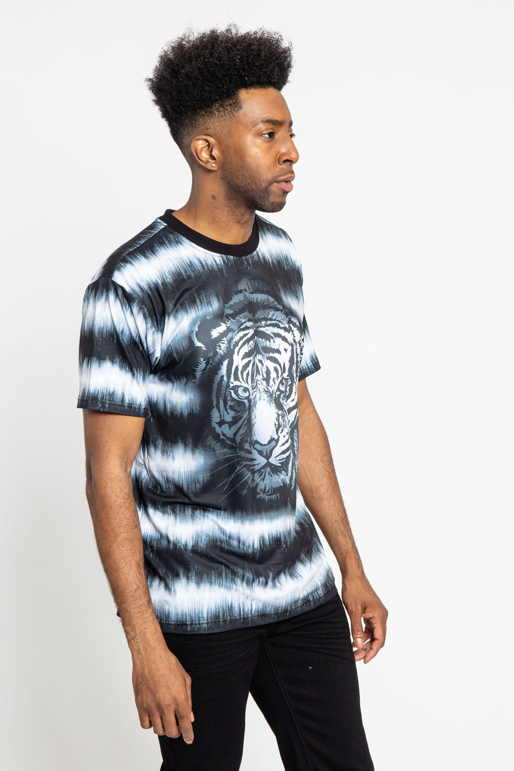 Horizontal Stripe Dyed Tiger T-Shirt