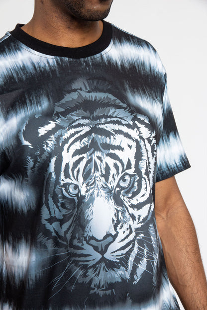 Horizontal Stripe Dyed Tiger T-Shirt