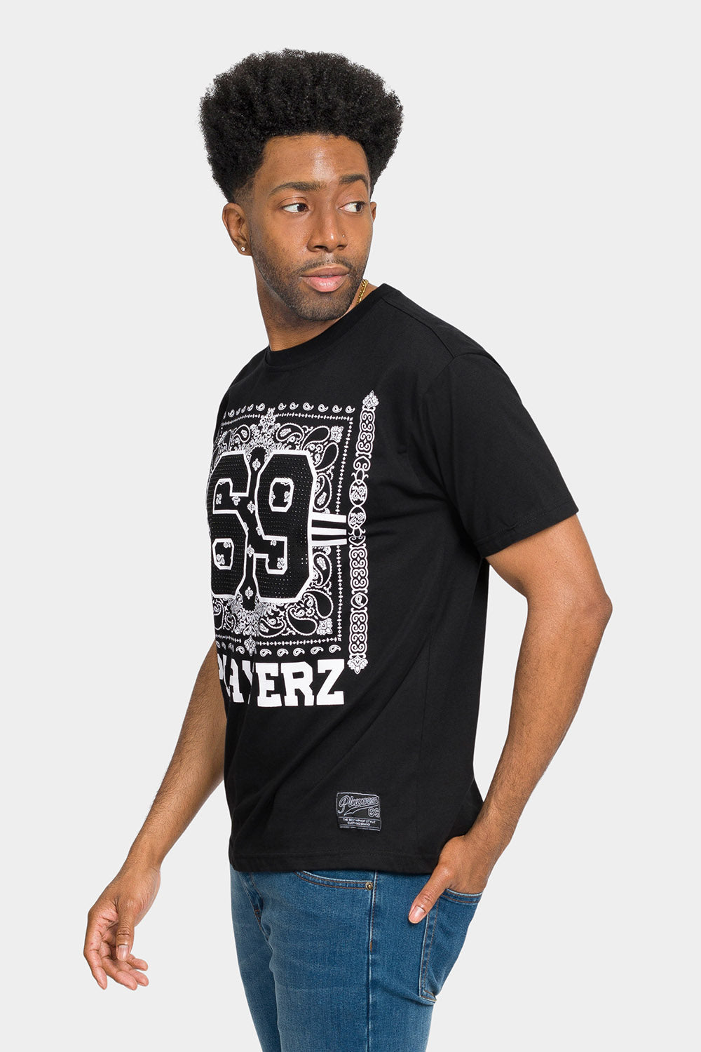 Rhinestone Studded 69 Playerz T-Shirt