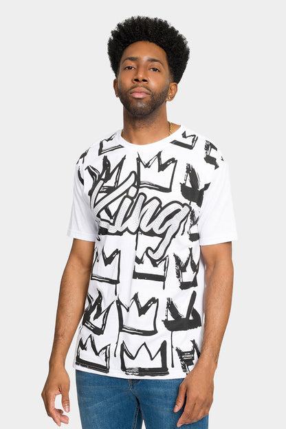 Rhinestone Studded Crowned King T-Shirt