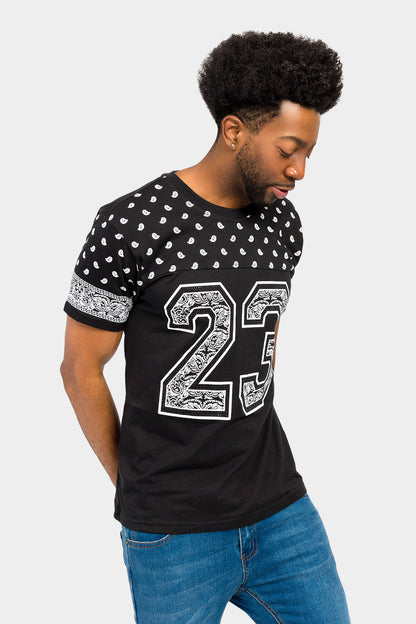 Number 23 Bandana Paisley Print T-Shirt