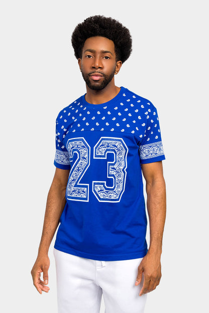 Number 23 Bandana Paisley Print T-Shirt