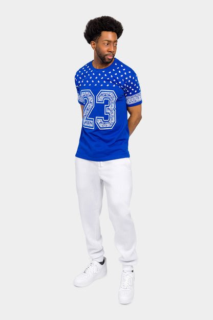 Number 23 Bandana Paisley Print T-Shirt