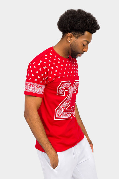 Number 23 Bandana Paisley Print T-Shirt
