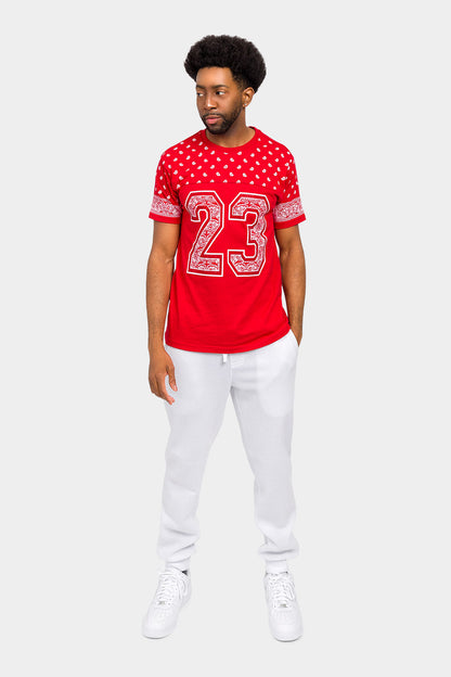 Number 23 Bandana Paisley Print T-Shirt