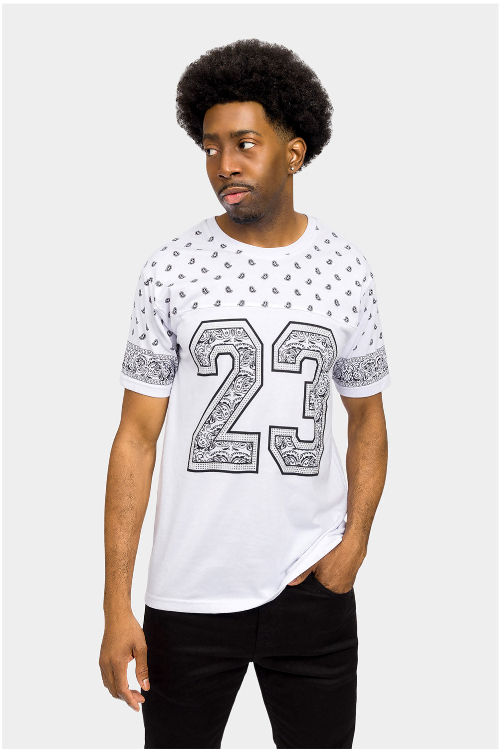 Number 23 Bandana Paisley Print T-Shirt
