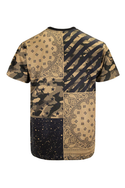 Bandana Paisley Pattern Block Graphic T-Shirt