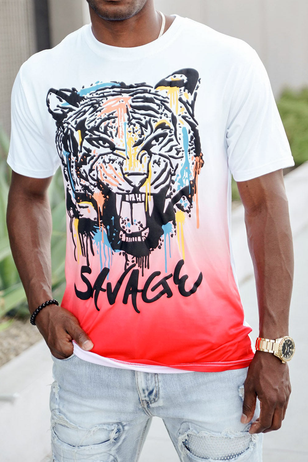 Savage Tiger Print T-Shirt