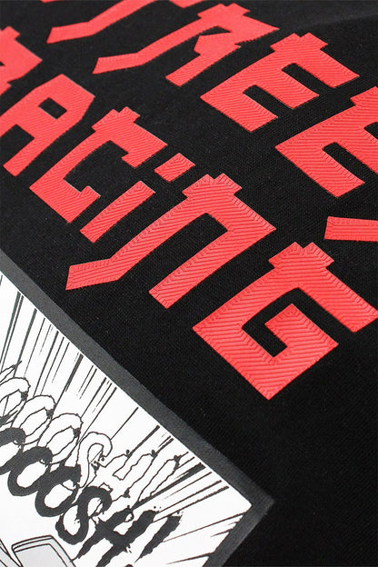 Men's Rubber Print Street Racing Graphic T-Shirt