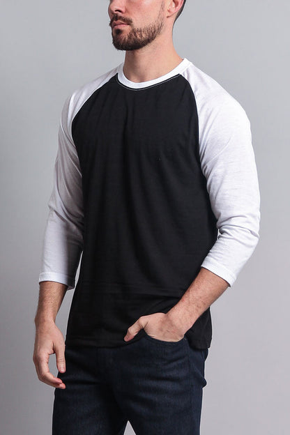 Men's Baseball T-Shirt (Black/White)