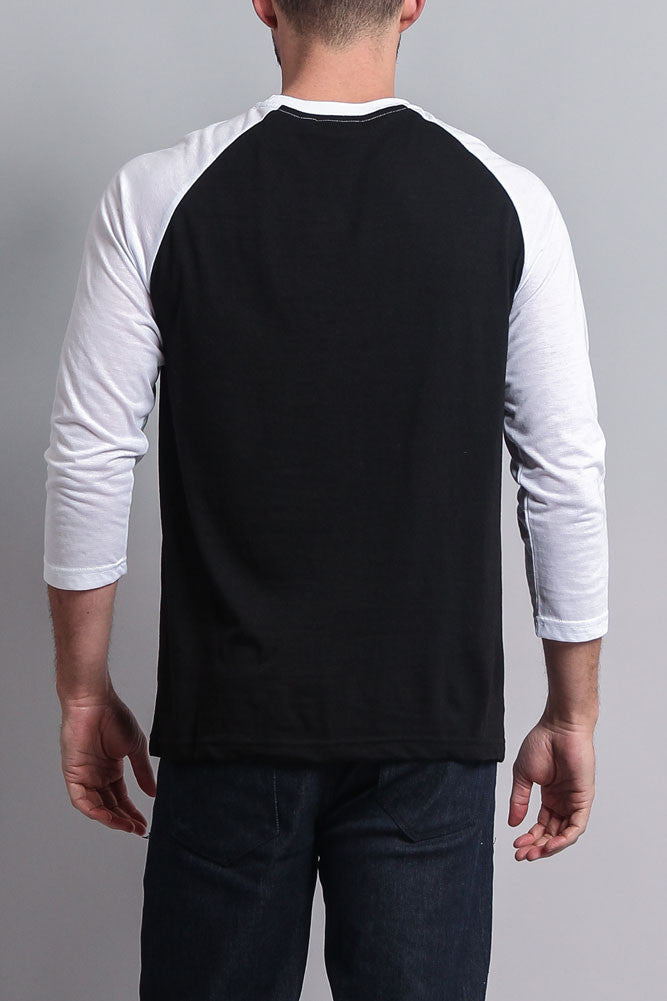 Men's Baseball T-Shirt (Black/White)