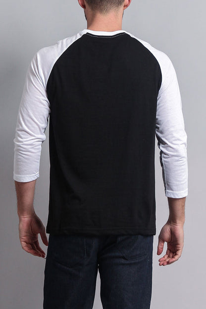 Men's Baseball T-Shirt (Black/White)