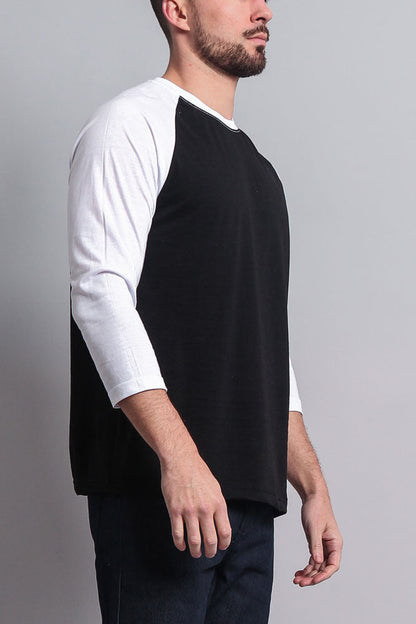 Men's Baseball T-Shirt (Black/White)