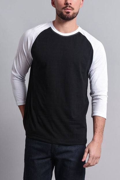 Men's Baseball T-Shirt (Black/White)
