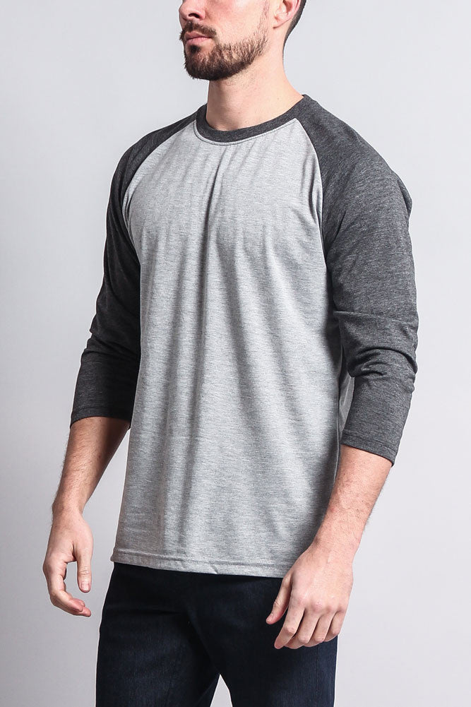 Men's Baseball T-Shirt (Grey/Charcoal)