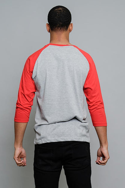 Men's Baseball T-Shirt (Grey/Red)