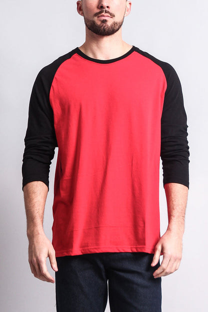 Men's Baseball T-Shirt (Red/Black)