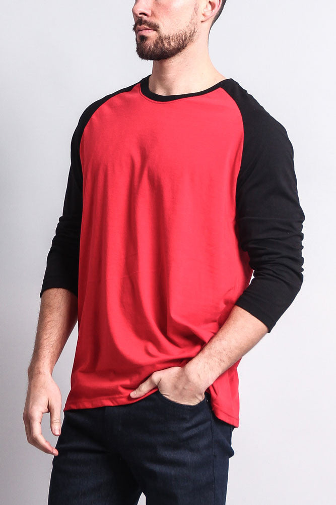 Men's Baseball T-Shirt (Red/Black)