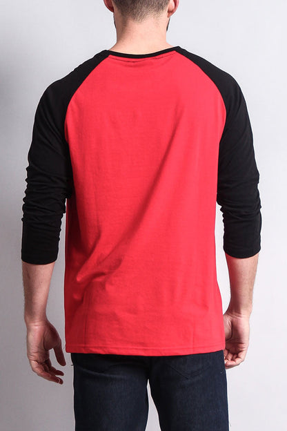 Men's Baseball T-Shirt (Red/Black)