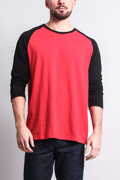 Men's Baseball T-Shirt (Red/Black)