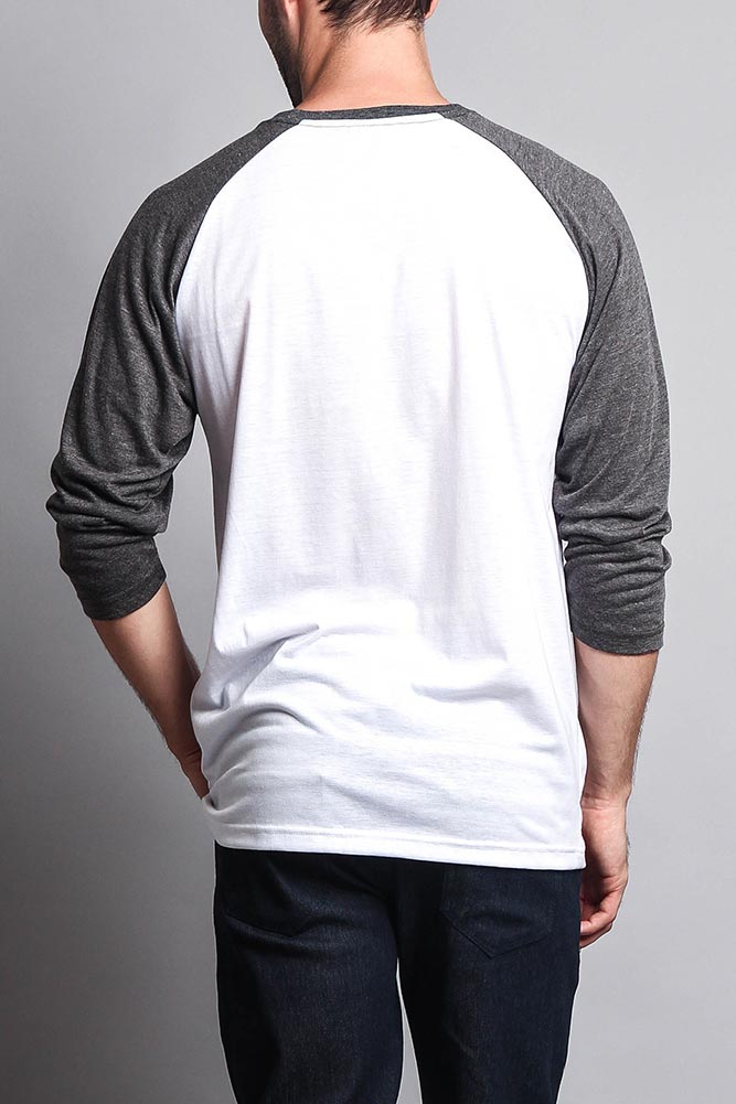 Men's Baseball T-Shirt (White/Charcoal)
