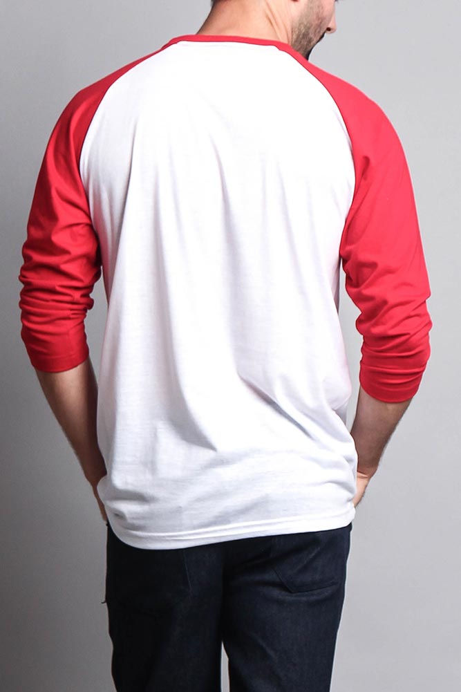 Men's Baseball T-Shirt (White/Red)