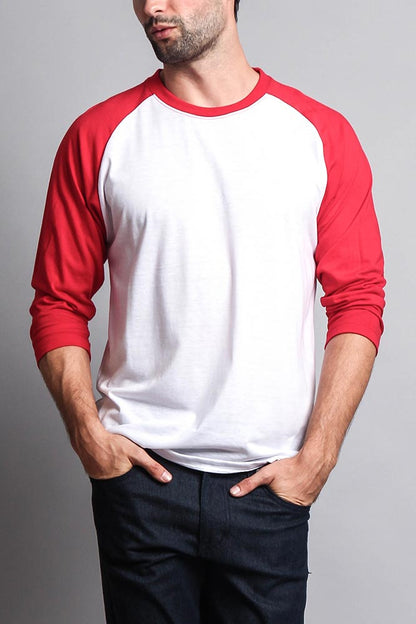 Men's Baseball T-Shirt (White/Red)