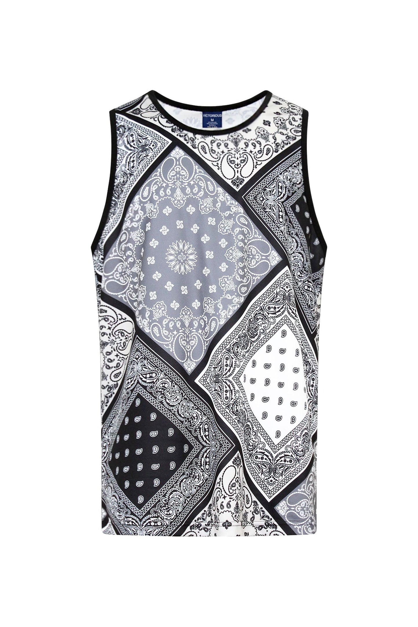 Men's Diagonal Bandana Mix Tank Top