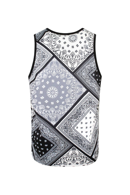 Men's Diagonal Bandana Mix Tank Top