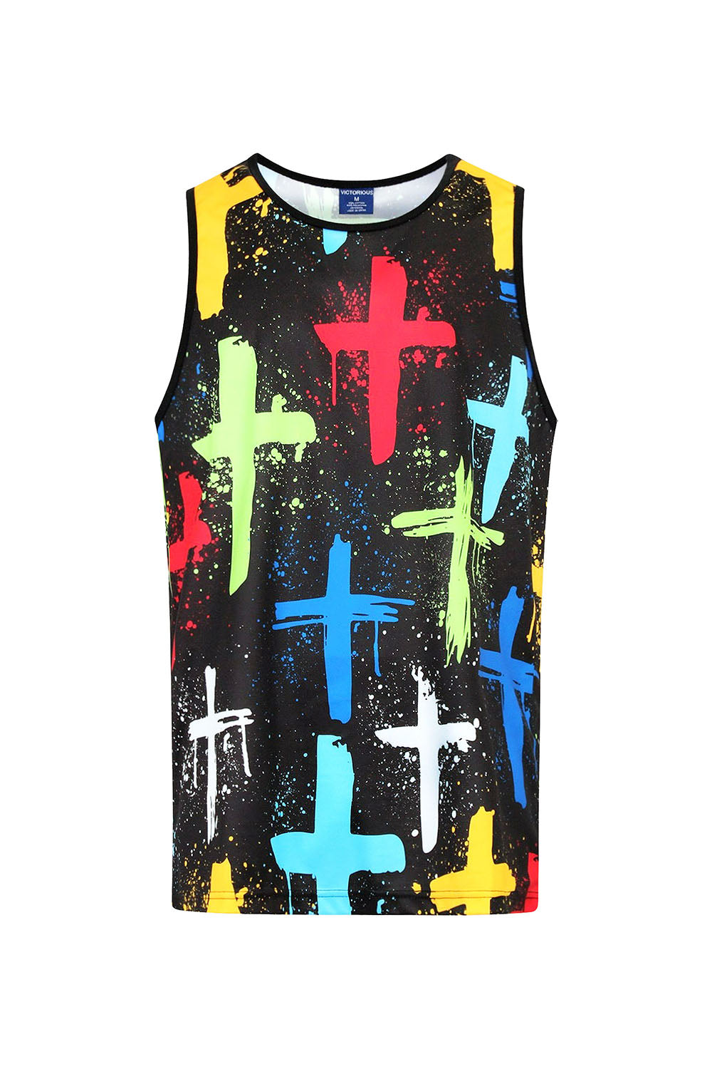 Men's Cross Paint Splatter Tank Top