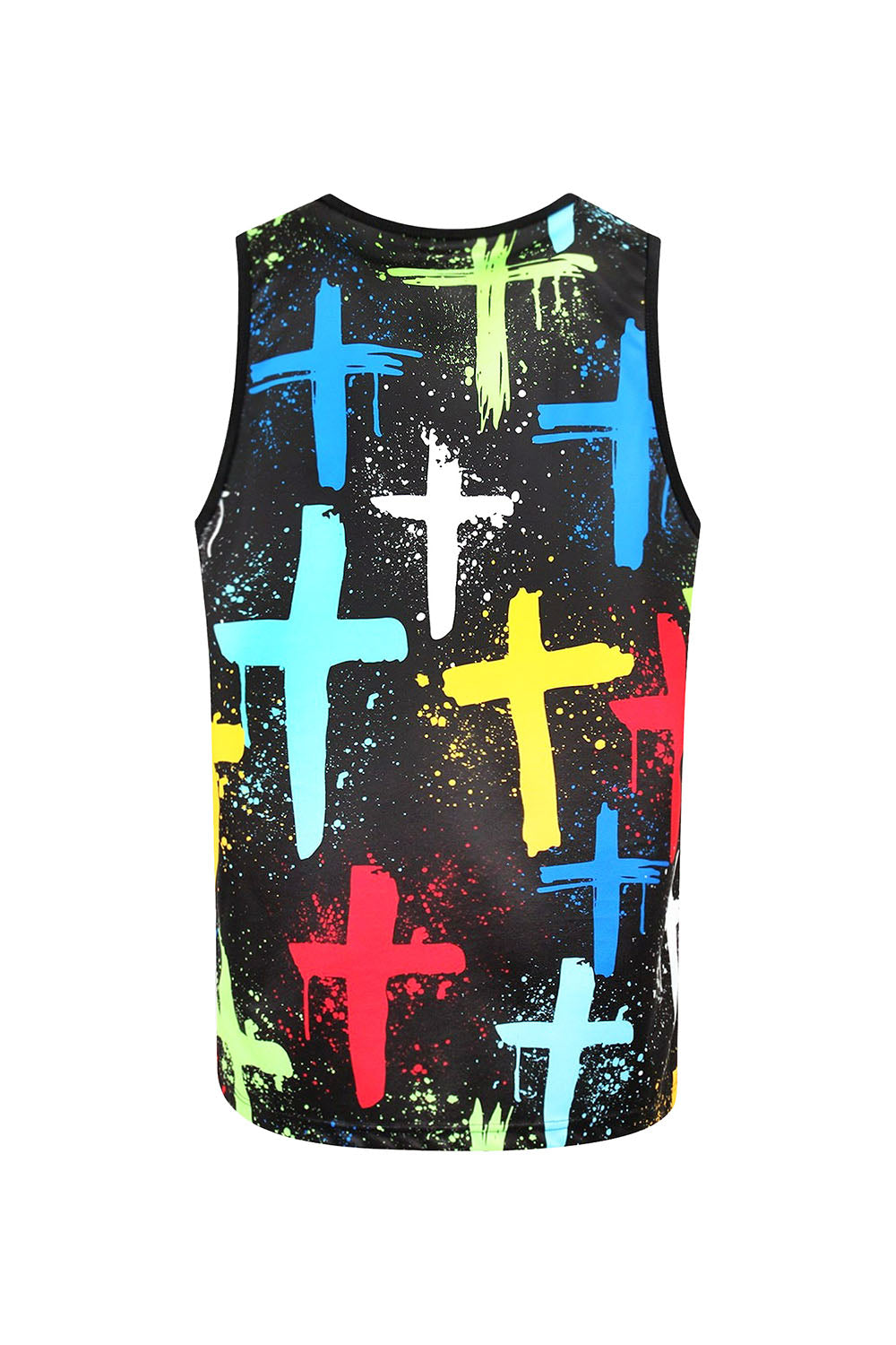 Men's Cross Paint Splatter Tank Top