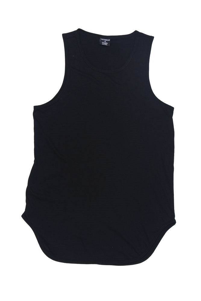 Basic Long Length Curved Hem Tank Top