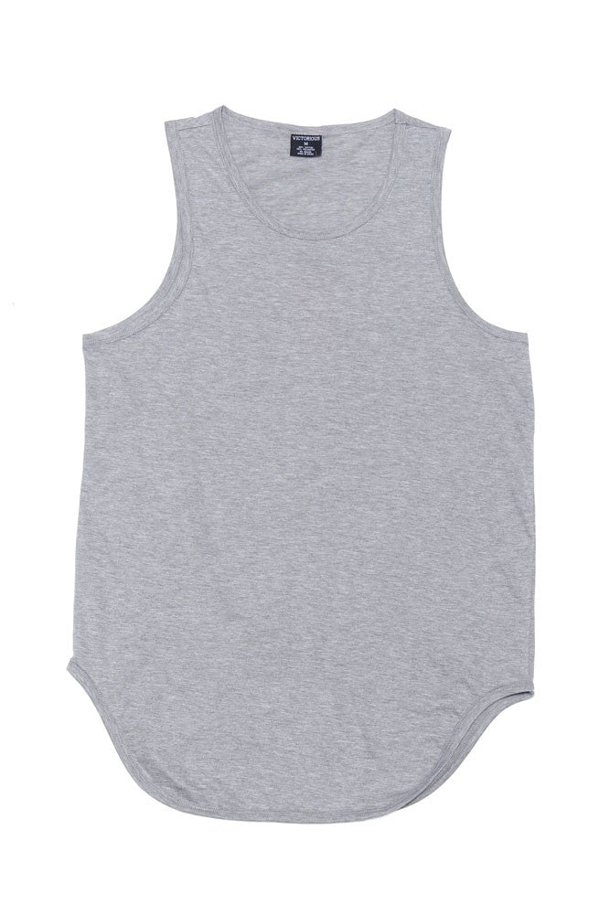 Basic Long Length Curved Hem Tank Top