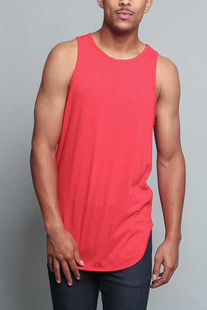 Basic Long Length Curved Hem Tank Top (New 2018 Colorways)