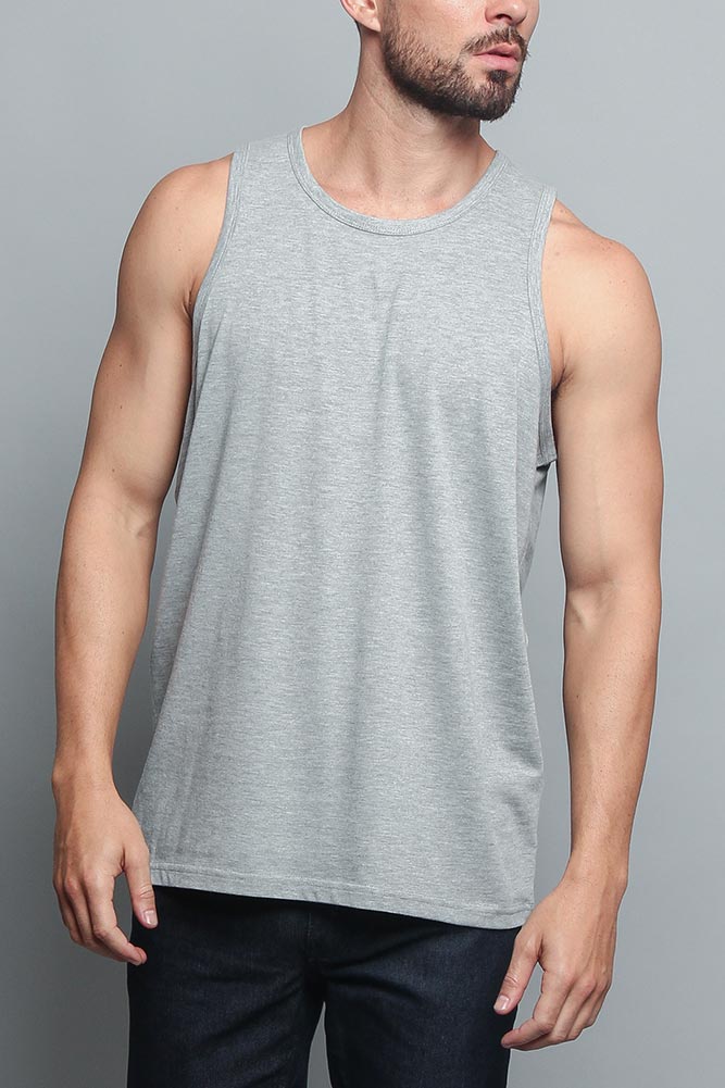 Basic Essential Straight Hem Long Length Tank Top