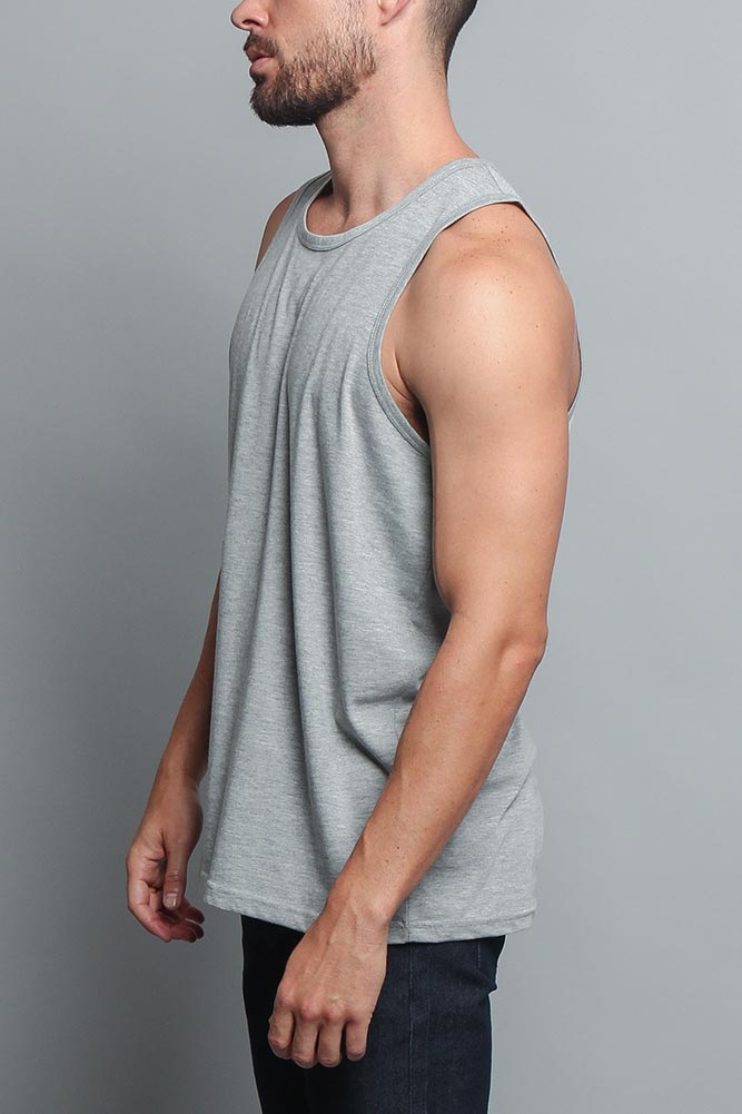 Basic Essential Straight Hem Long Length Tank Top