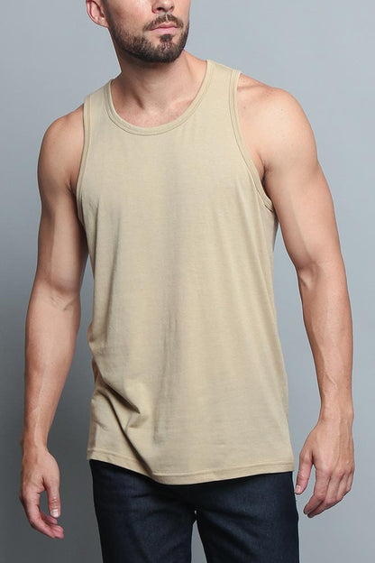 Basic Essential Straight Hem Long Length Tank Top