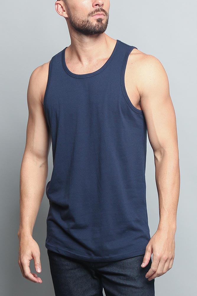 Basic Essential Straight Hem Long Length Tank Top