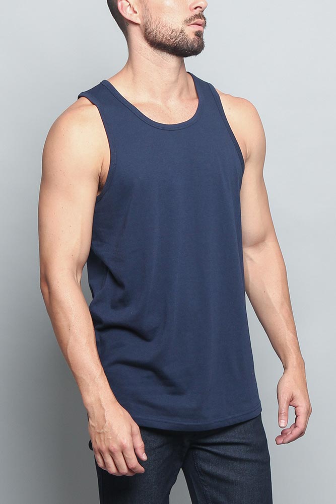Basic Essential Straight Hem Long Length Tank Top