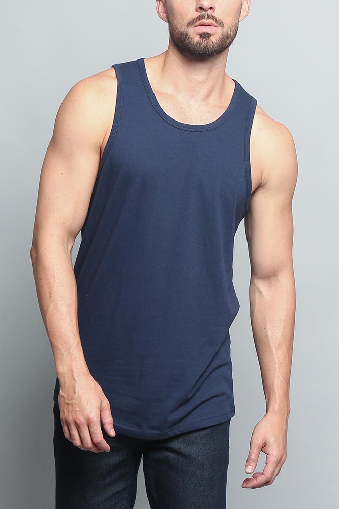 Basic Essential Straight Hem Long Length Tank Top