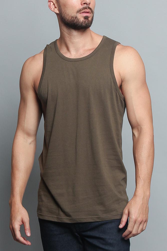 Basic Essential Straight Hem Long Length Tank Top