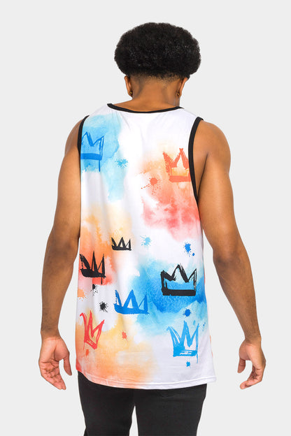 Paint Wash Crowned King Tank Top