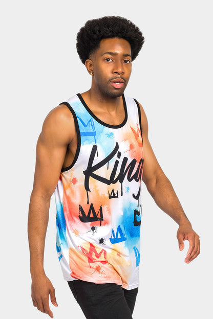 Paint Wash Crowned King Tank Top