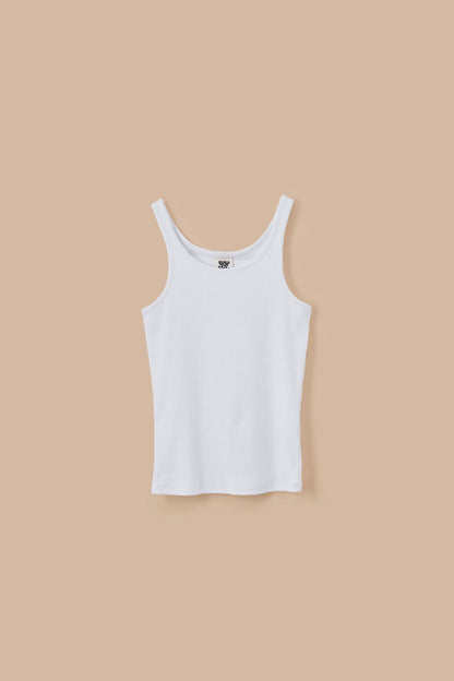 Tully - Cotton Strappy Vest in White
